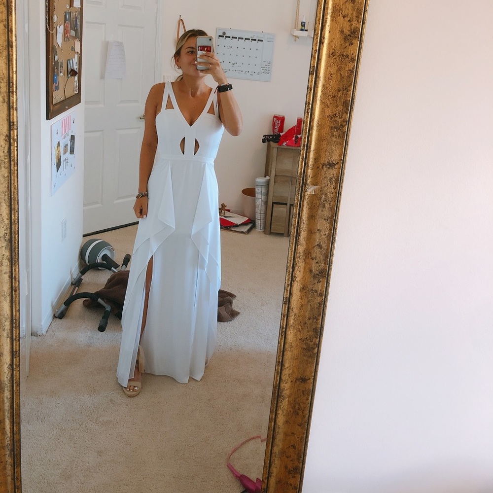 Bcbg white prom dress